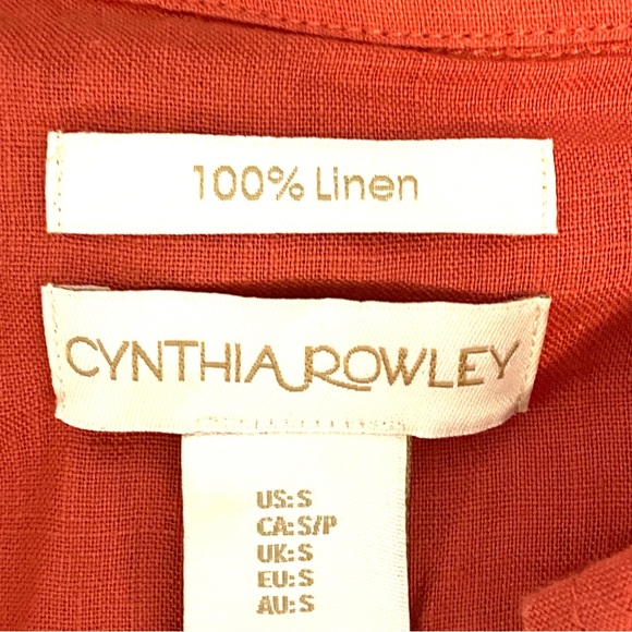 Cynthia Rowley 100% Linen Trench Coat Coral Lightweight Belted Open Frnt Sz S - Picture 6 of 8